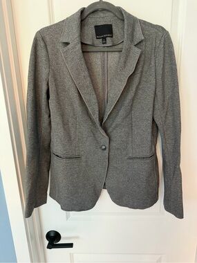 Banana Republic Women's Unstructured Charcoal Gray Stretch Blazer Jacket